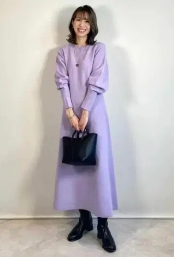 그린 레이블 릴랙싱 플레어 니트 원피스