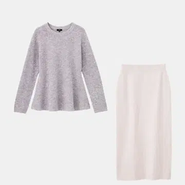 PLST 플라스테 페플럼 니트 셋업