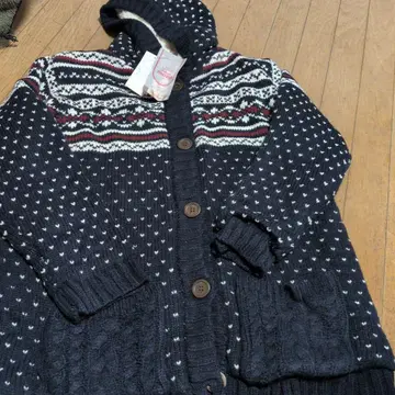 노르딕 무늬 니트 코트