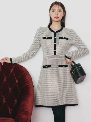 celford 트위드풍 니트 원피스 택 포함 미사용