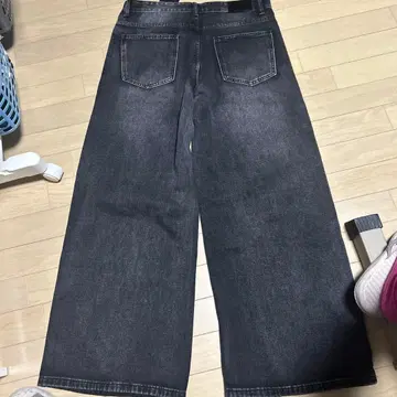 Asapmode 다크 그레이 와이드 팬츠