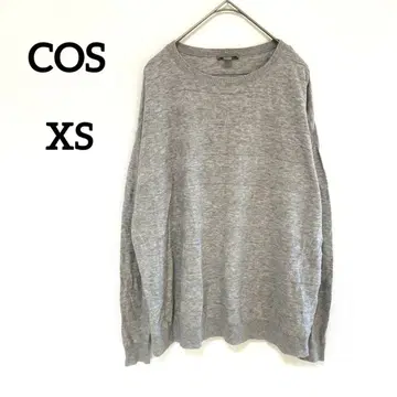 [ 코스 ] 니트 울 혼방 그레이 XS 심플 얇은 소재 크루넥 가을/겨울