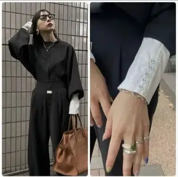 AMERI CLASSY CUFF SET TOP 블라우스 볼륨 소매 F