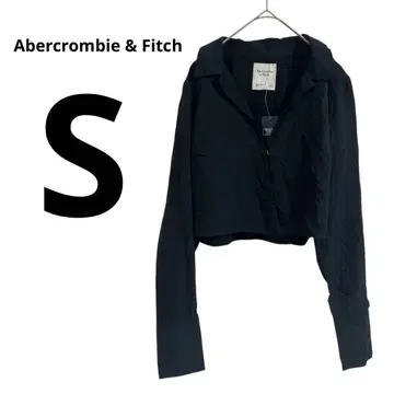 새상품급 Abercrombie & Fitch [ S ] 블랙 크롭 셔츠