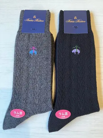 일본제 브룩스브라더스 남성 양말 라무 울 혼방 2켤레 세트
