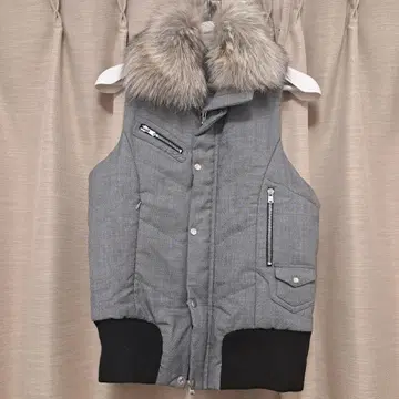 ato 볼륨 퍼 더블 지퍼 베스트 그레이 46 사이즈