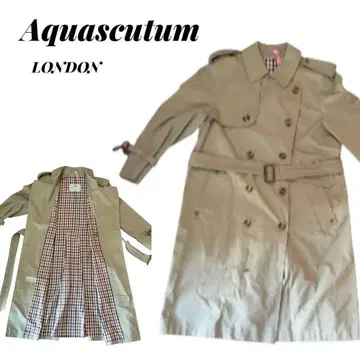 Aquascutum 영국 트렌치코트 London 체크 남녀 공용