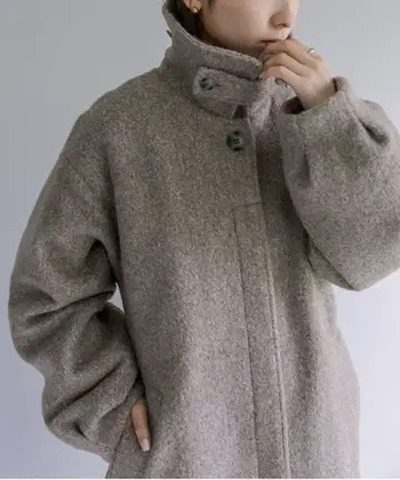 mystic 스탠 칼라 롱 코트