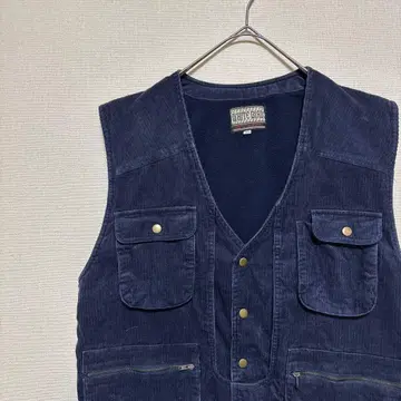 다기능 코듀로이 멀티 포켓 베스트 안감 플리스 네이비 워크 작업복