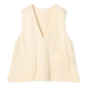 [ Ballsey ] 펄 콤비 V넥 베스트 니트 화이트 화이트 베스트