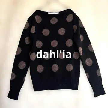 [ dahl'ia ] 달리아 모 100% 도트 무늬 니트