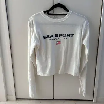 SEA SPORT SEAVALLEY 긴팔 티셔츠 화이트 티셔츠