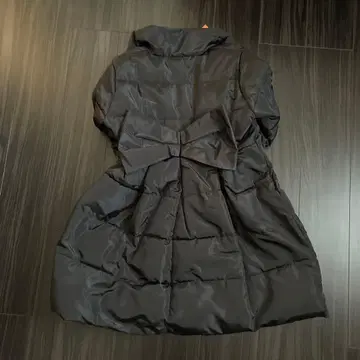 리본 포함 블랙 다운 코트 프리 사이즈 미사용 새상품