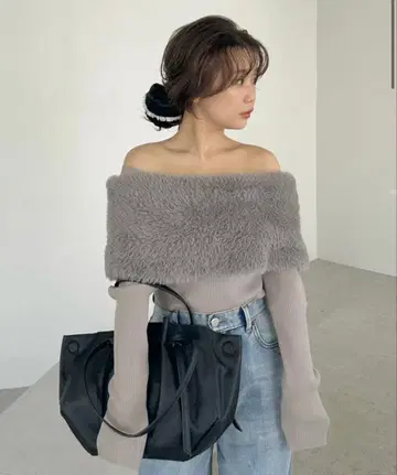 [최종 가격] FRAY I.D 퍼 케이프 니트