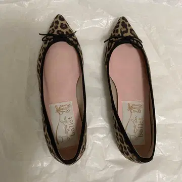 레오파드 무늬 스틸레토 발레 슈즈