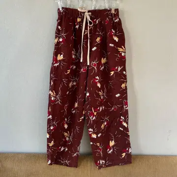 yuni_꽃무늬 허리밴딩 와이드 팬츠