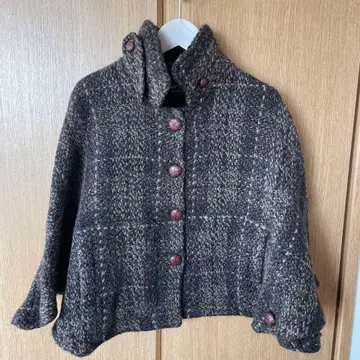 Johan branigan 브라운 니트 판초 made in lreland