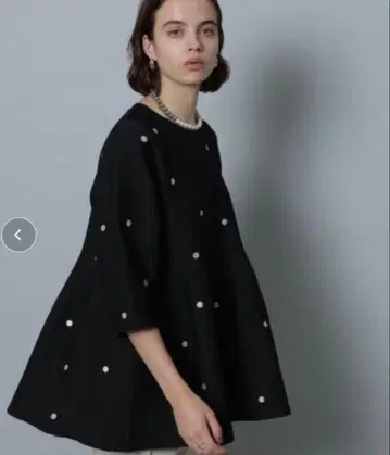 CADUNE 도트 물방울 패턴 튜닉 38 블랙 카듀네