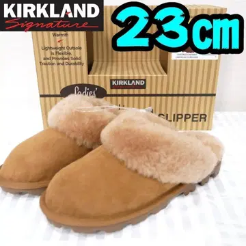 [ 새상품 ] 커크랜드 무스탕 슬리퍼 23cm 시어링 양가죽 코스트코