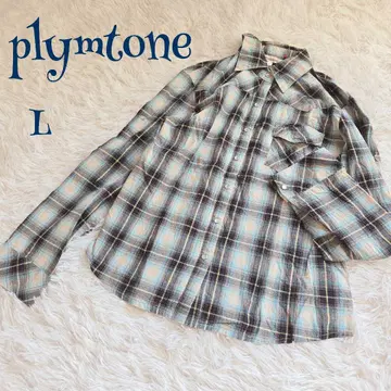 빈티지 ] 면 100% 3way 라메 소매 롤업 셔츠 블라우스 L