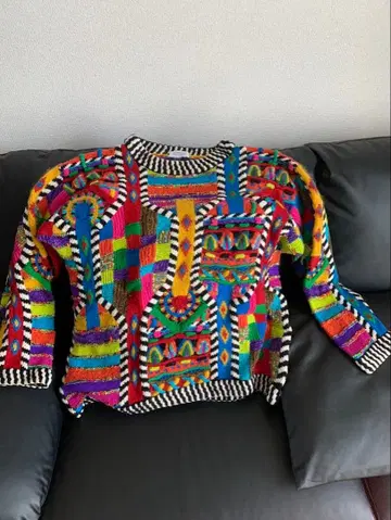 레어 초레어 빈티지 ficce 핸드 자수 피치 스웨터