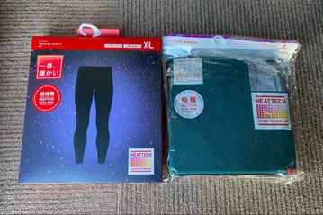 유니클로 울트라 웜 레깅스 XL & 울트라 웜 리브 터틀 L 세트