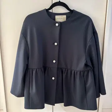 1회 착용 UNITED ARROWS 네이비 노카라 자켓 36 애로우즈