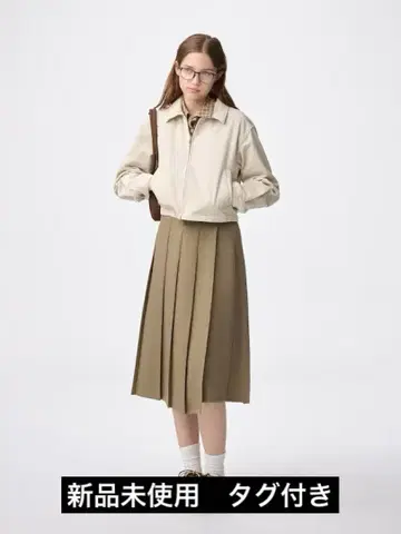 랩 플리츠 미디 스커트 택 포함