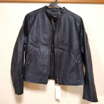 블랙 가죽 싱글 라이더 자켓