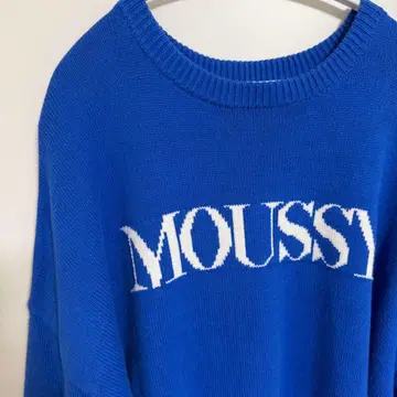 MOUSSY 블루 로고 니트 스웨터 FREE 사이즈