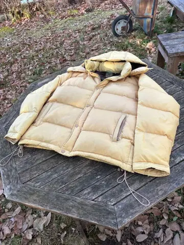 AIGLE 에이글 다운 자켓 L 베이지 후드 탈부착 가능 발색