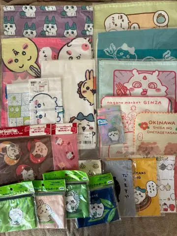 치이카와 (먼작귀) 핸드 타월 파우치 등 굿즈 세트