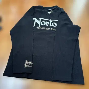 Norton 블랙 V넥 긴팔 티셔츠 XX-LARGE