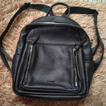 BARCOS 블랙 가죽 백팩