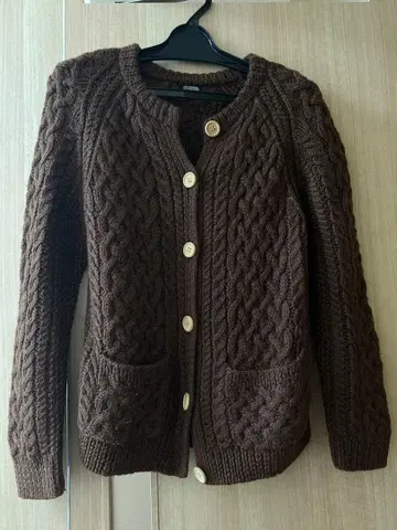 새상품급 저널 스탠다드 케이블 짜임 모 니트 가디건