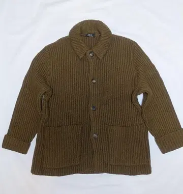 APC 브라운 리브 울 가디건 L 사이즈