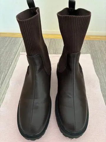 여성용 통굽 니트 미들 부츠 V4515AW 다크 브라운/L