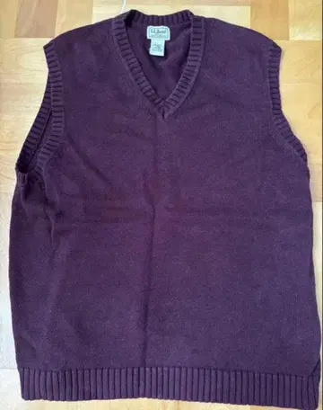 L.L.Bean 버건디 V넥 베스트 L-REG