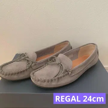 [ 새상품급 ] REGAL 모카신 스웨이드 가죽 신발 그레이 24