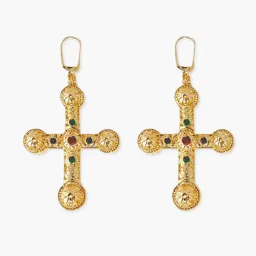 enroutejewelry 골드 크로스 귀걸이 엔루트 뉴욕 스트릿