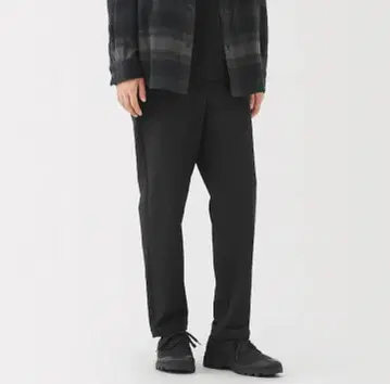새상품 M 블랙 MUJI 방풍 속기모 테이퍼드 팬츠 무인양품 무지