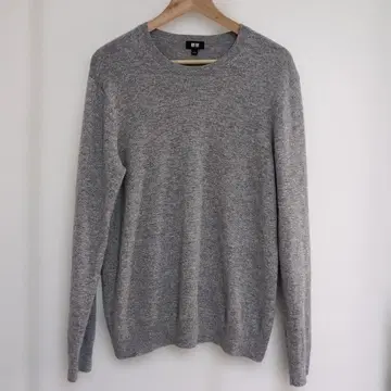 유니클로 UNIQLO 캐시미어 100% 크루넥 니트 그레이 포함 배송