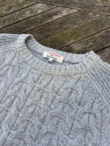 ABAHOUSE 아바하우스 라네로시 실 케이블 니트 라이트 그레이 M~L