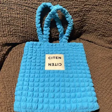 CITEN 시텐 팝콘 토트백 코발트 블루 퐁퐁