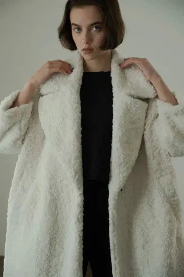 Mamu online 보아 롱 코트 테디베어