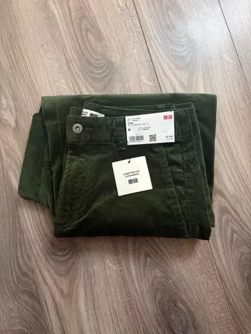 미사용 새상품 유니클로 코듀로이 커브 팬츠 M 그린