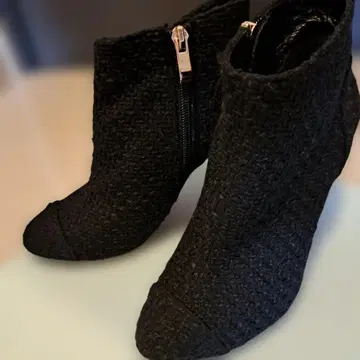 Double Planet 블랙 뜨개질 부티