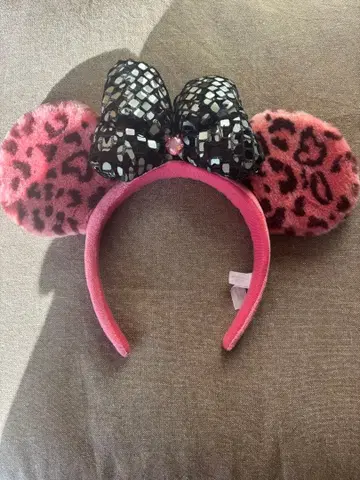 핑크 레오파드 무늬 머리띠