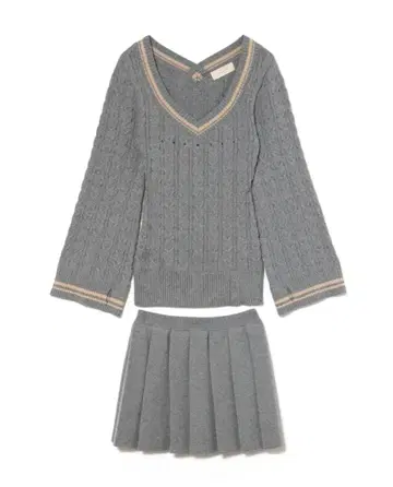 Yuhua 스쿨 니트 세트 업 ANDMARY 안도마리