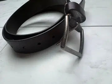 블랙 가죽 벨트 실버 버클